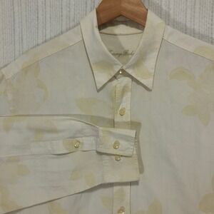 Tommy Bahama Silk Cotton Blend Floral Button Down Long Sleeve Shirt Men's Size L